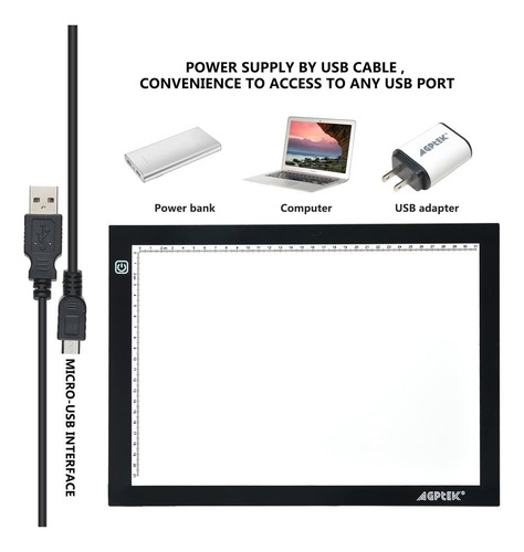 Agptek Nuevo A4 Led Artcraft Tracing Light Pad Área Ac...
