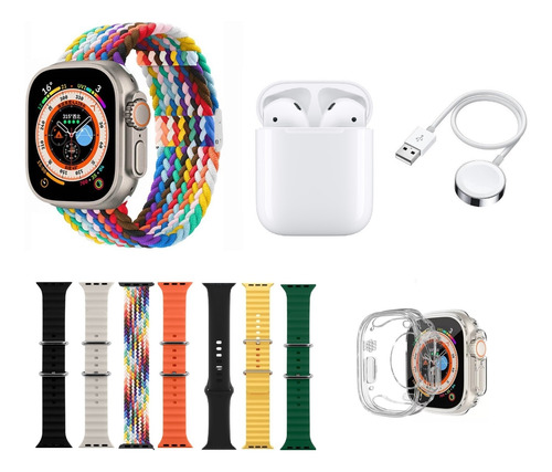 Reloj T900 Ultra S2 Max Suit Protector Audífonos Correas Variado