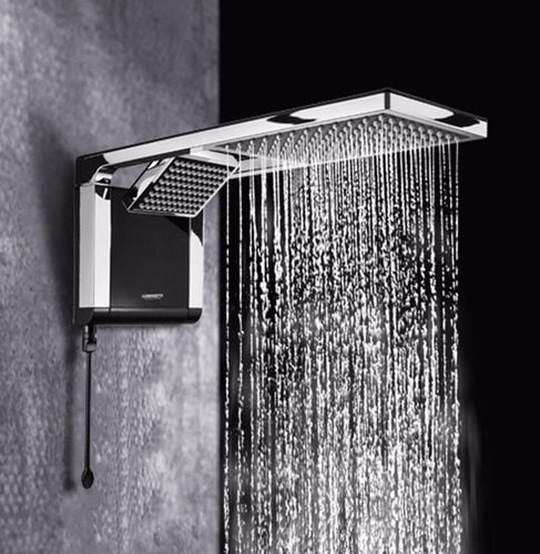 Imagem 7 de 8 de Chuveiro elétrico de parede Lorenzetti Acqua Ultra Duo preto-cromado 7800W 220V
