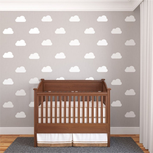 Adesivo 30 Nuvens 20cm Parede Decoração Quarto De Bebê Nuvem