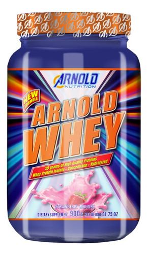 Whey Protein Isolado Gold 900gr Usa 100% - Arnold Nutrition Sabor Whey Gold Isolado E Concentrado - Morango