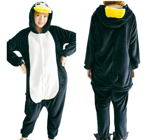 Disfraz De Pijama De Pingüino Negro De Dibujos Animados