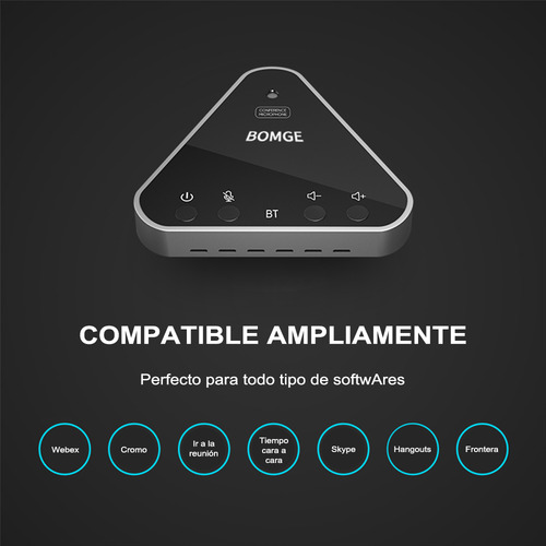 Micrófono Para Conferencias Bomge Con Bocina De 360° Y Usb Color Negro