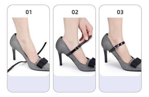 3 Fijador De Correa Para Zapatos, Tobillera De Espejo Negro