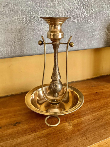 Antiguo Candelabro De Barco De Bronce