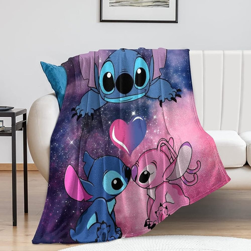 Stitch Blanket Para Niños Lindo Dibujo Animado Stitch Decor 