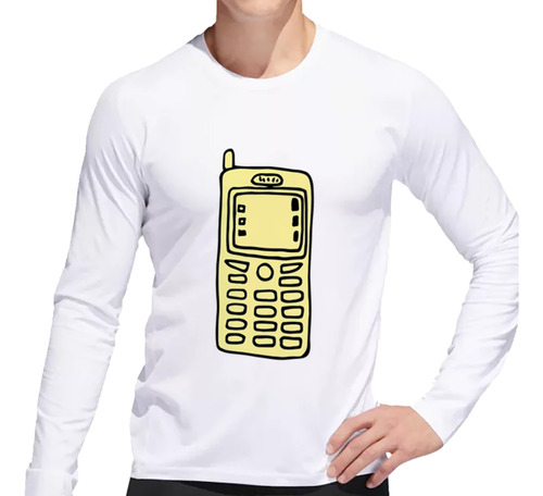 Remera Hombre Ml Celular Antiguo Amarillo Botones