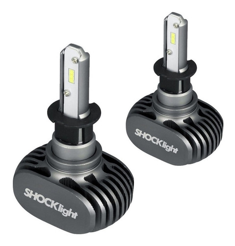 Imagem 2 de 5 de Kit Lâmpadas Ultra Led H3 Titanium 6k Shocklight 50w 10000l