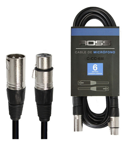 Cable Canon Canon Xlr Ross 6 Metros Ficha Metalica