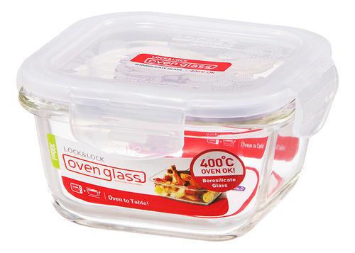 5 Contenedores De Vidrio 300ml Borosilicato Lock & Lock Transparente