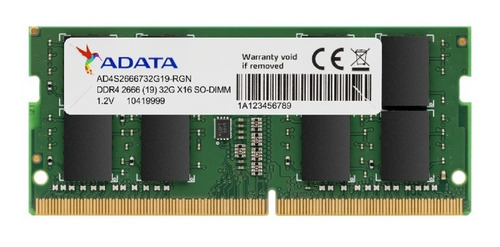 Memoria RAM Premier color verde 8GB 1 Adata AD4S26668G19-SGN
