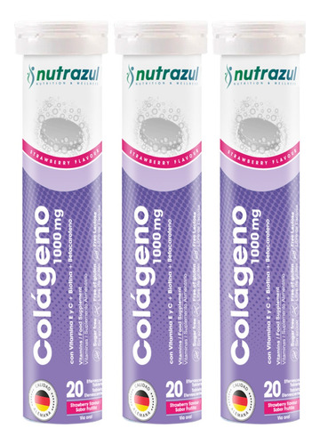 Colágeno Hidrolizado 1000 Mg Nutrazul Tab Eferves (pack 3 U)