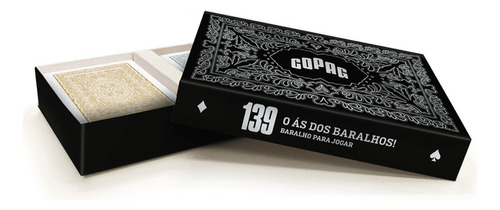 Deck 139 Ed. Cartas de copag con forma de palo convencional, 110 unidades, plata y oro, dorso, con caracteres portugueses, edición especial