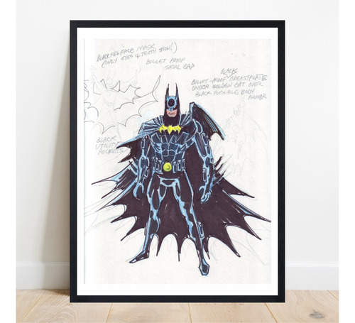 Cuadro Decorativo Batman Norm Breyfogle Sketch Comic Negro Negro