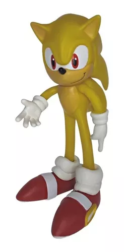 Boneco Super Sonic articulado amarelo 26 cm