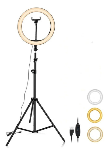 Aro De 26cm Luz Led Celular Foto Video Maquillaje 170 Tripie