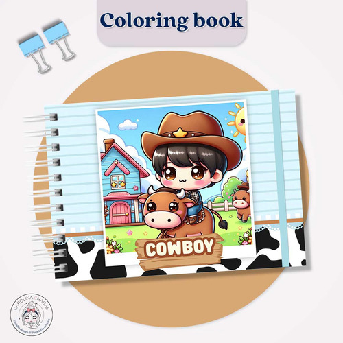 Livro De Colorir Cowboy Com 50 Desenhos