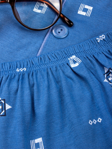 Pijama 2pzs Casual Hombre Algodón Pantalon Camisa Botones