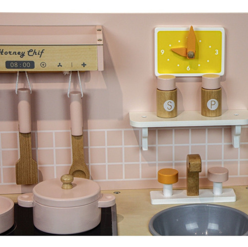 Cozinha Infantil De Madeira Iantil Completa Cor Rosa Modali Baby