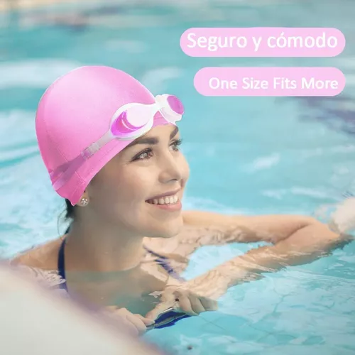 2Pcs Gorro Piscina Mujer Niños Tela Gorro de Natación para Pelo