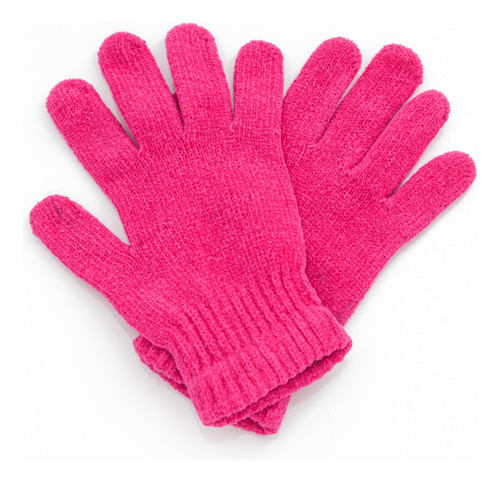 Guantes Color Bordó / Fucsia Liso Lana Chenille. Abrigados.