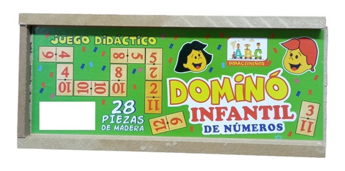 Set 28 Piezas Juego Infantil De Madera Domino De Numeros