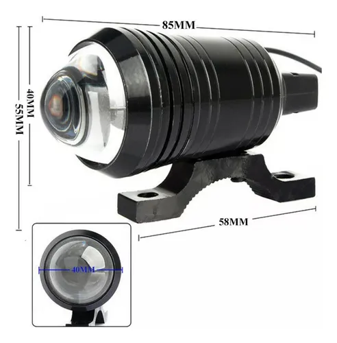 Juego 2 Faros Proyector Lupa Cree Led Auxiliar U2 + Tecla Sw