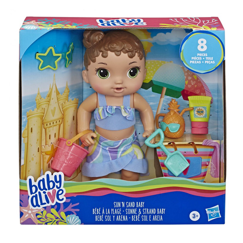 Baby Alive Bebé Sol Y Arena Con Ropa De Playa Y 5 Accesorio