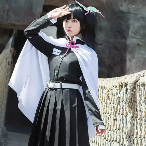 MIAOCOS Fantasia masculina de uniforme de cosplay Tsuyuri Kanao de anime,  caçador de demônios, fantasia de Kimetsu no Yaiba