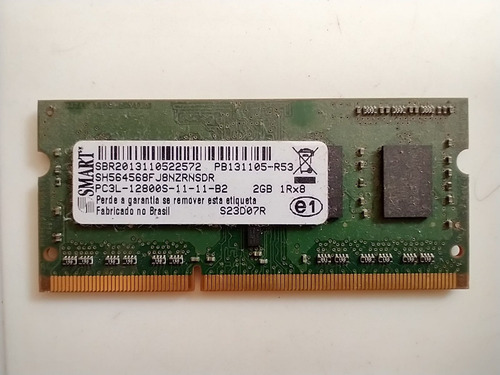 Memória Ram Ddr3l 2gb Smart 1600 Mhz (Usado)