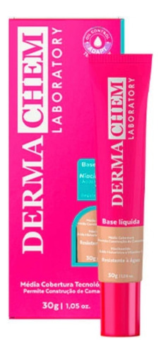 Base Resistente Água Com Àcido Hialurônico Dermachem Tom M12