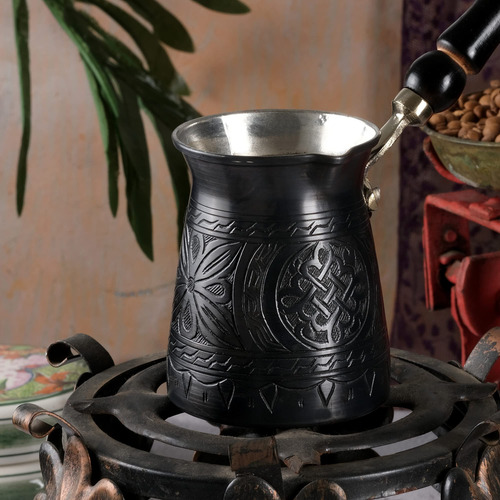 Cafetera Turca De Cobre 12 Onzas Con Mango De Madera