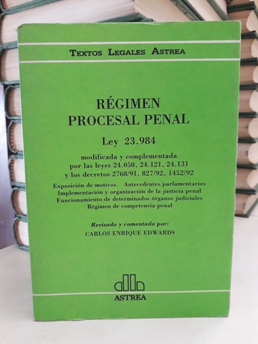 Derecho. Régimen Procesal Penal Nación. Edwards