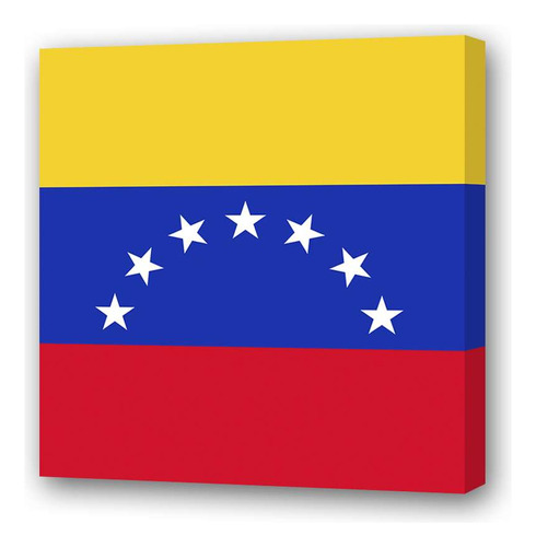 Cuadro 20x20cm Bandera De Venezuela Pais Latinoamerica M4