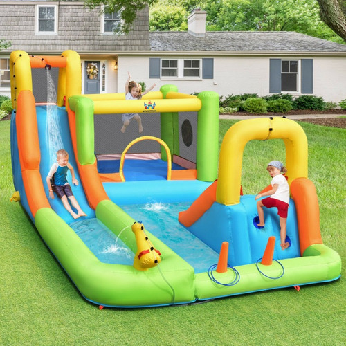 Tobogán Inflable Acuático 8 En 1 Sin Bomba Gpl