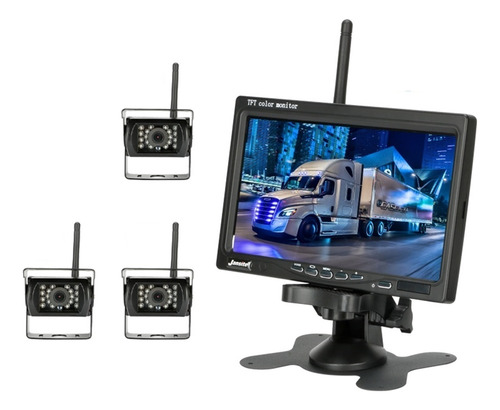 7  Monitor De Visión Trasera Inalámbrica Camión Rv 3 Cámaras