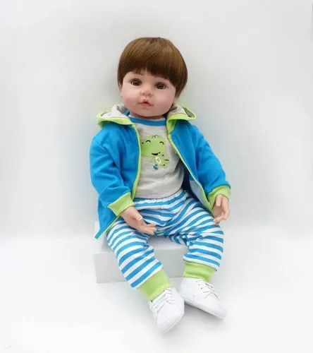 Boneca Bebe Reborn Realista Silicone Menino Caio 48cm - Malki toys