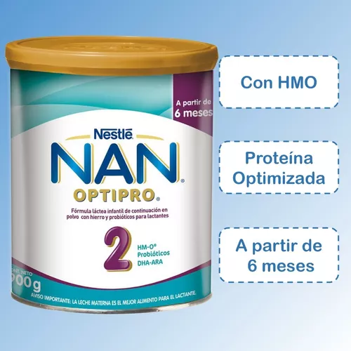 Fórmula Láctea Nan® Optipro® 2 Lata, Proteína Optimizada, Probióticos Y  Dha- Ara - 900g