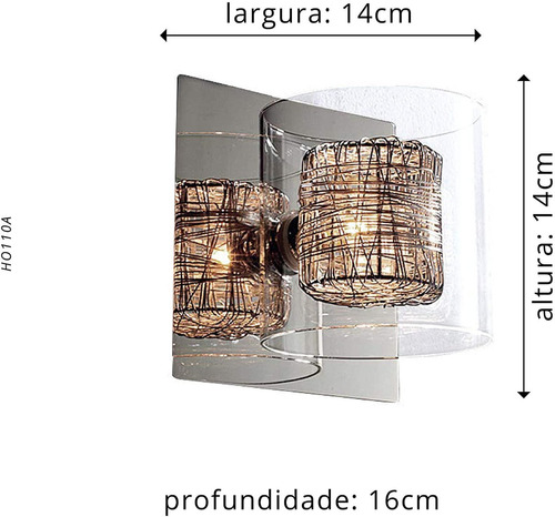 Arandela Redonda Ravel Moderna Bella Iluminação HO11OA Cor Cromada Bivolt