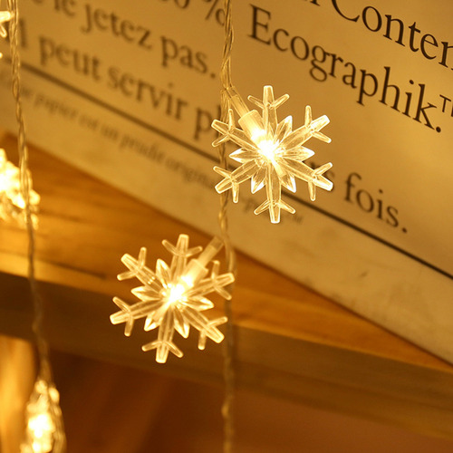 Cadena De Luces Led Con Forma De Copo De Nieve Para Exterior