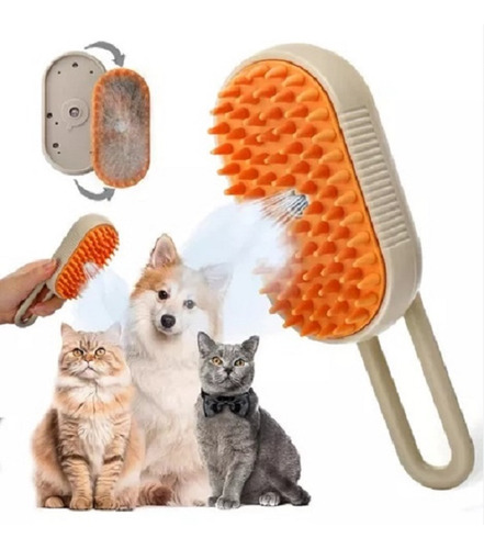 Cepillo A Vapor Para Perros, Gatos. Steam Brush 3 En 1