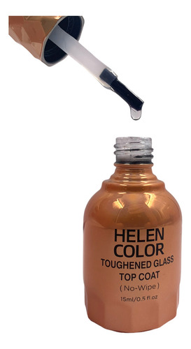 Top Coat Crystal Diamond Helen Color 15ml Selante Uv/led Cor Top Coat Dourado