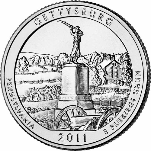 Imagen 2 de 5 de Estados Unidos - 25 Cents - Año 2011 - Parques - Gettysburg