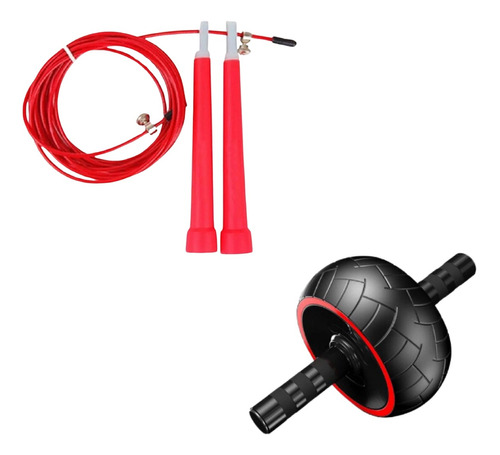 Roda Abdominal Wheel Exercicio Lombar Speed Rope Corda Pular