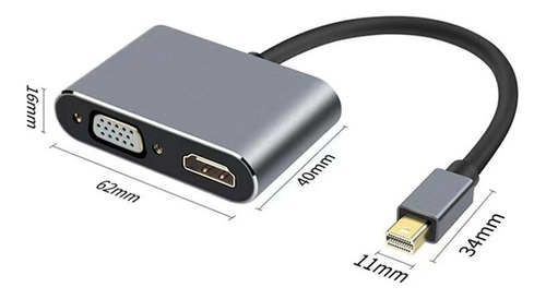 Imagen 4 de 6 de Mini Dp Thunderbolt 4k Hdmi Vga Adaptador Macbook 4k!