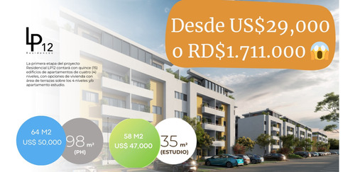 Nuevo Proyecto De Aptos De 1 Y 2 Habitaciones Con Precios Increíbles Desde Us$52,000.00