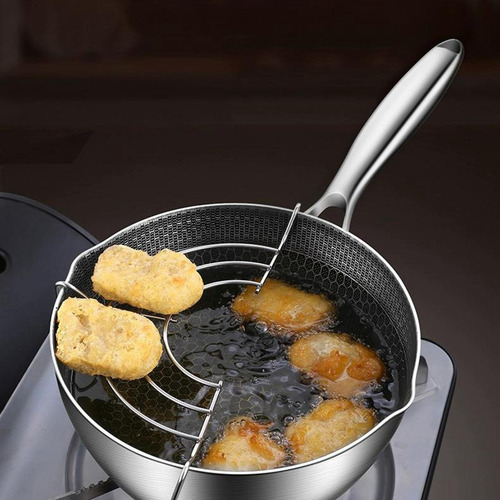 Olla Freidora Japonesa Tempura, Sartén Con Rejilla Para