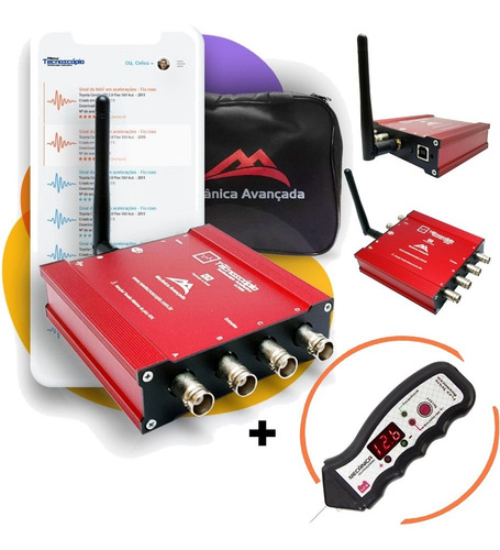 Imagem 1 de 9 de Osciloscópio Automotivo 4 Canais C/ Wifi + Caneta Pol Brinde