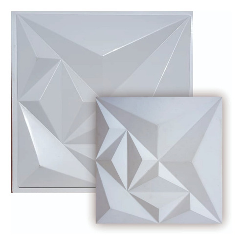 Forma Placa Gesso Molde 3d 50 X 50 Triangulo Bali Pet 1.8mm Branco