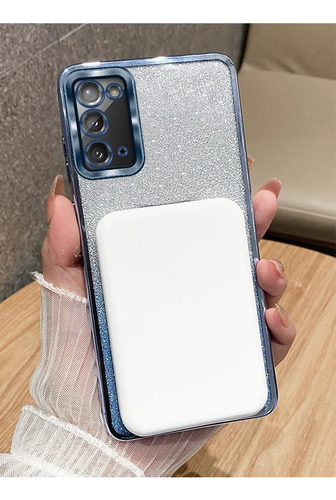Funda Para Galaxy S20 Plus Azul 6.7puLG Plated Clear